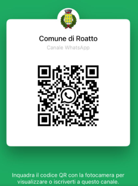 Attivazione Canale ufficiale WhatsApp del Comune di Roatto